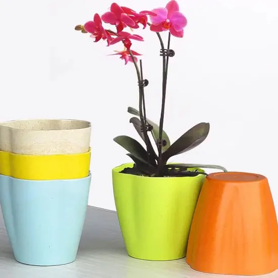 Round Environmentally Friendly Recyclable Solid Color Cheap Christmas Flower Pots Planters 