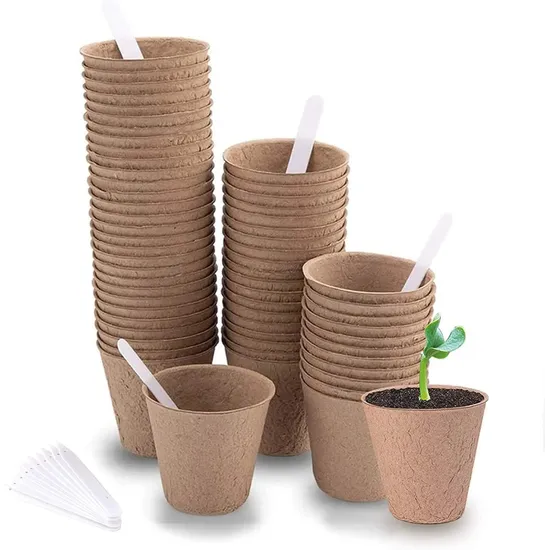 Biodegradable Transplanter Pulp Paper Flower Plant Seed Starter Peat Pots for Seedlings 