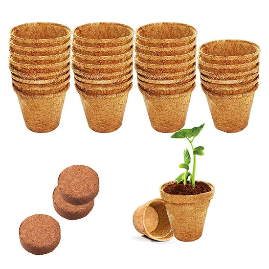 Biodegradable Planting Nursery Compostable Seedlings Pot Coconut Coir Seed Starter Pots 