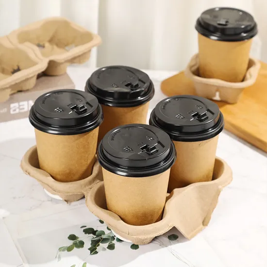 Disposable Carry Drink Coffee Juice Paper Cup Holder Tray 