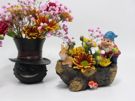 Christmas Decoration Resin Deer Small Flower Pots 