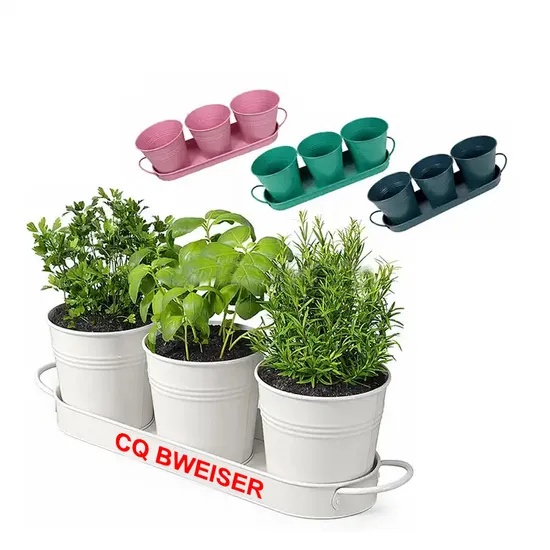 Classic Herb Pot Home & Garden Decorative Flower Plant Holder Metal Planter Indoor Outdoor Window Box 