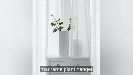Macrame Plant Hanger Indoor Hanging Planter Basket with Wood Beads Decorative Flower Pot Holder 