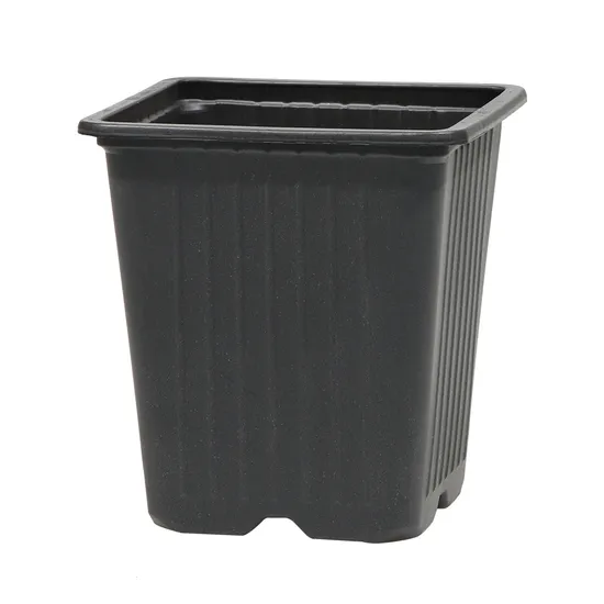 Wholesale Cheap Square Black Nursery Gallon Home Garden PP Small Size Plant Plastic Flower Pots Planter 
