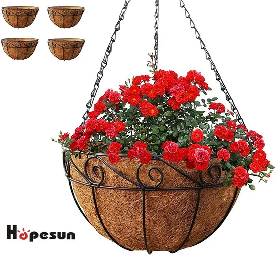 Factory Price Metal Hanging Planter Basket with Coco 