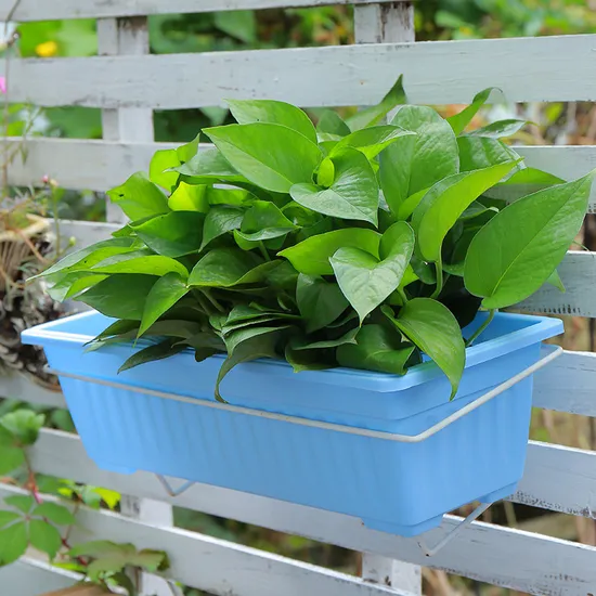 Flower Box Planter with Tray PP Plant Pot Rectangular Window Long Plant Trough Pot Plastic Vegetable Planters Plant Labels and Gardening Tools Bl20893 